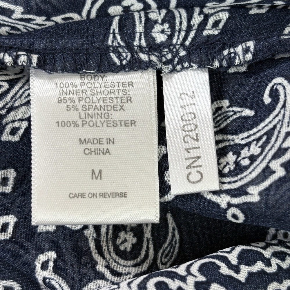 New York & Co Bandana Paisley Maxi‎ Dress M High Slit w Shorts Western Festival - Picture 12 of 16